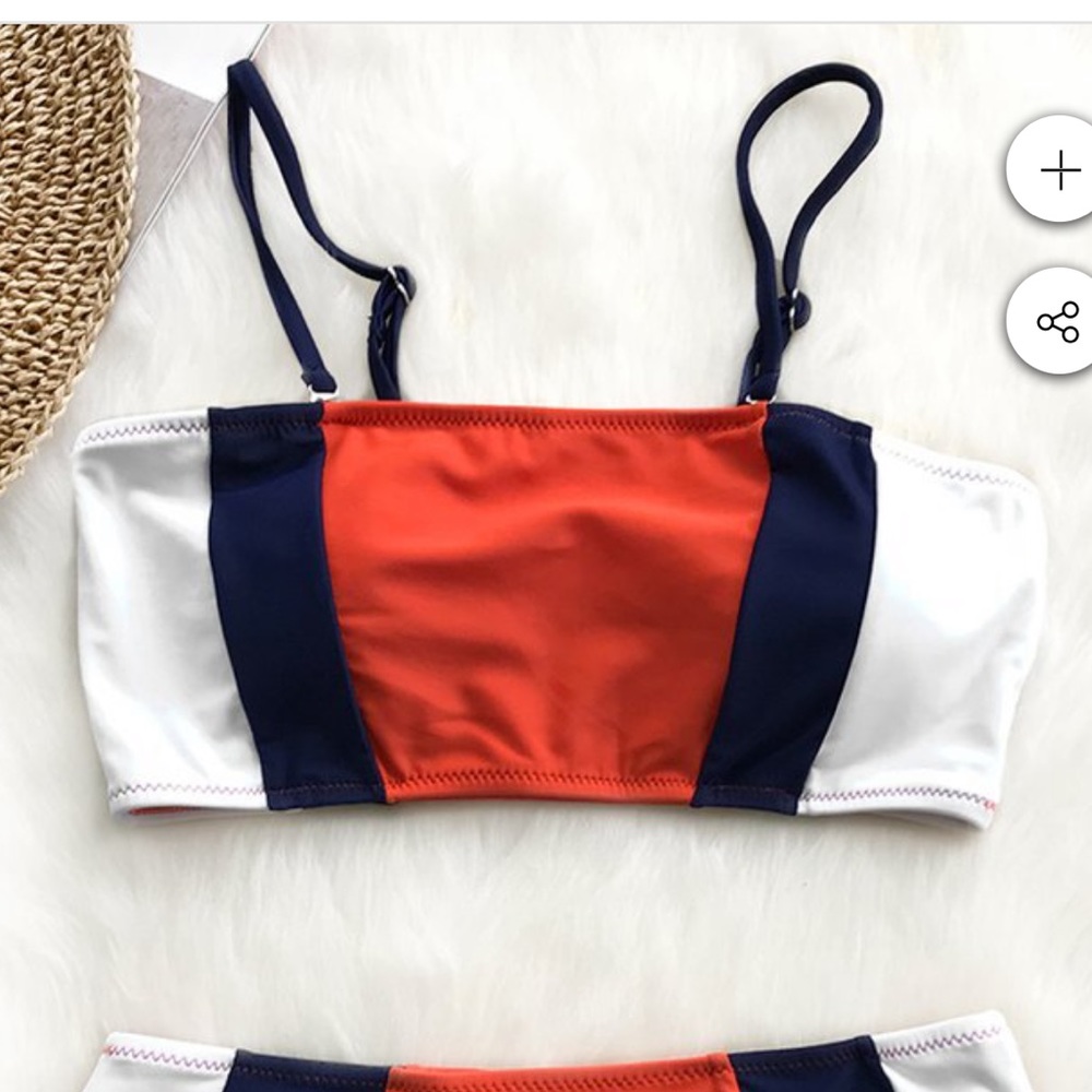 NWT Tricolor Bandeau Bikini - Picture 3 of 4
